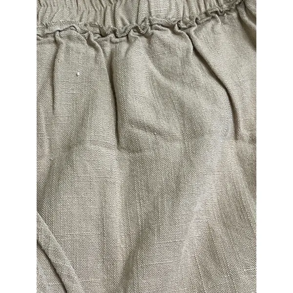 Aakaa pull on wide leg cropped palazzo elastic waistband pants, size medium - Image 10