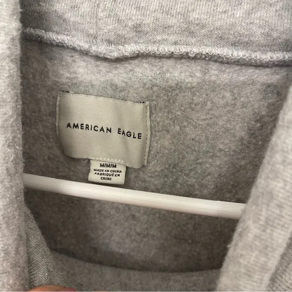 American Eagle Grey Funnel Neck Sweatshirt - Image 3