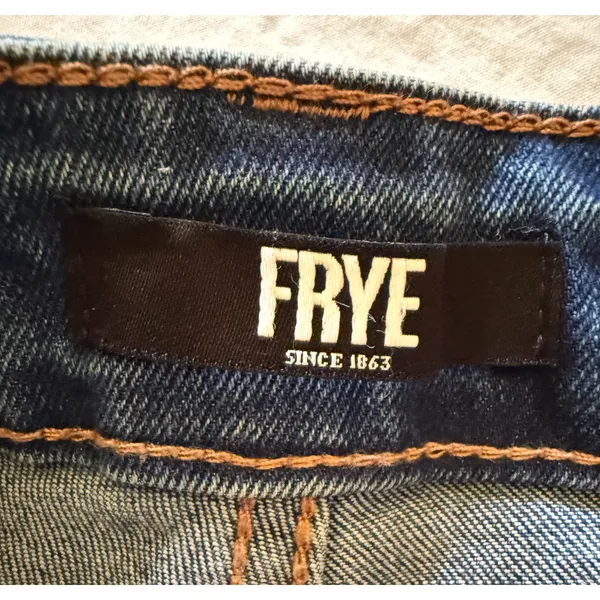 FRYE Jeans Womens Size 4 Blue Denim Straight Leg Mid Rise Medium Wash Preppy - Image 3