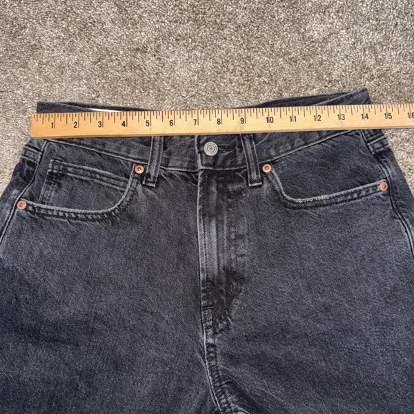 Gap Barrel Jean High Rise Women 27/4 Regular Black Excellent Tapered Leg Denim - Image 3