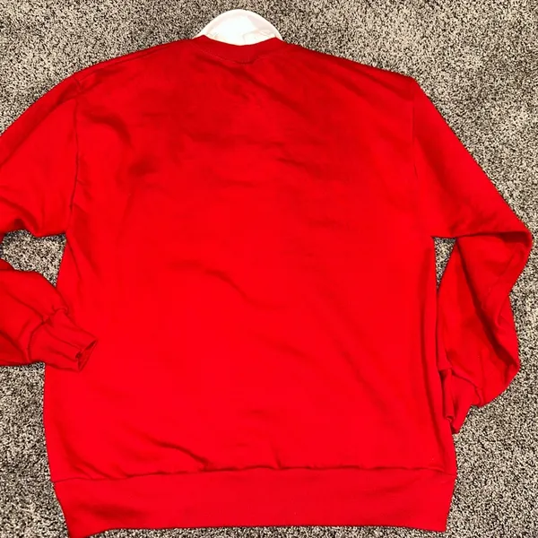 Vtg 80s Jerzees ugly Christmas sweatshirt single stitch/faux turtleneck Sz Large - Image 5