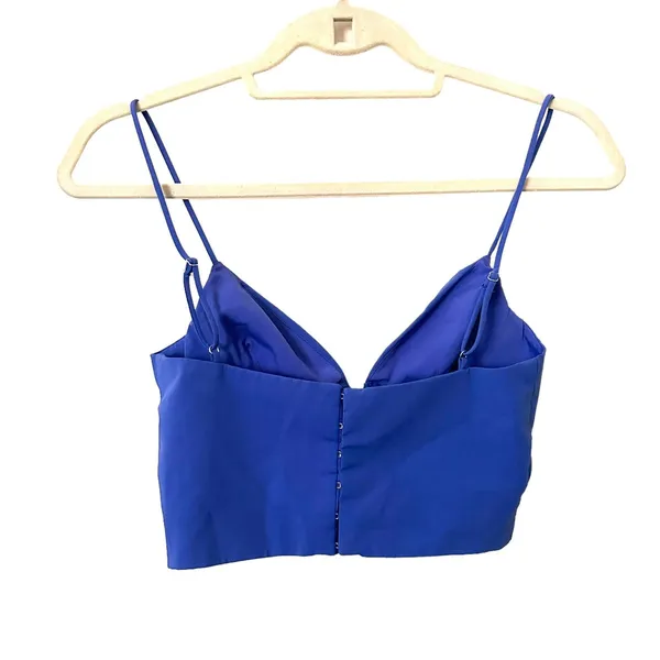 ZARA Corset Crop Top‎ Blue Sz XS - Image 5