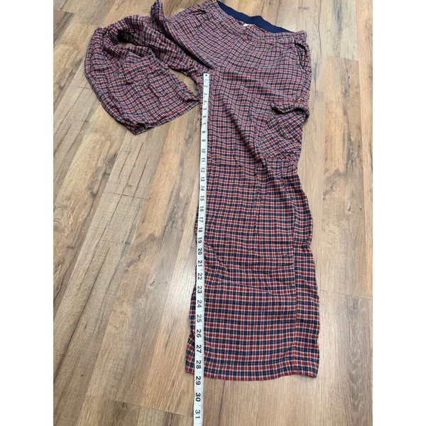 Aerie Plaid Pajama Pants Women's Small Red Navy Cotton Viscose Lounge Sleepwear - Image 7