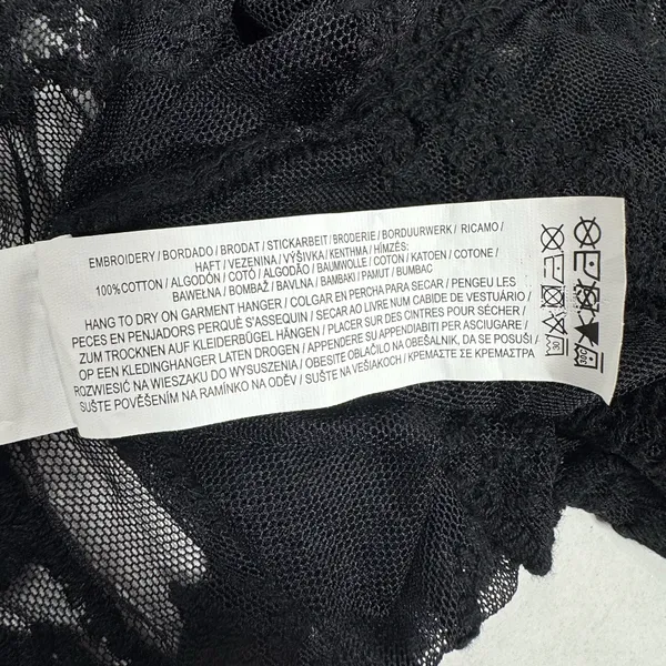 Primark Black Lace Embroidered Floral Cover-Up - Size‎ L. - Image 13