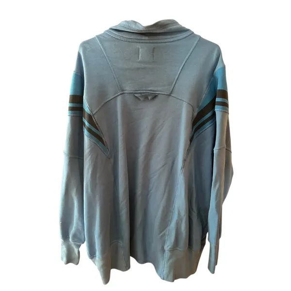 Free People Knockout Track Zip-Up Sweatshirt Oversized Cobalt Large - Image 10