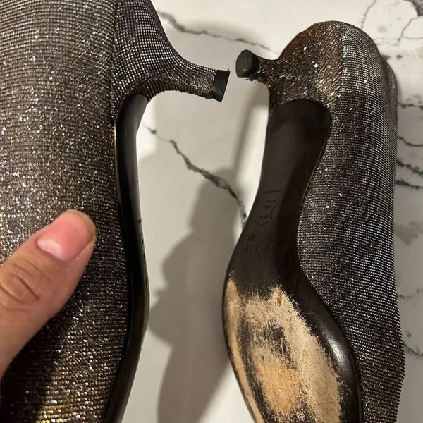 Stuart Weitzman Glittery Kitten Heel 8 - Image 5