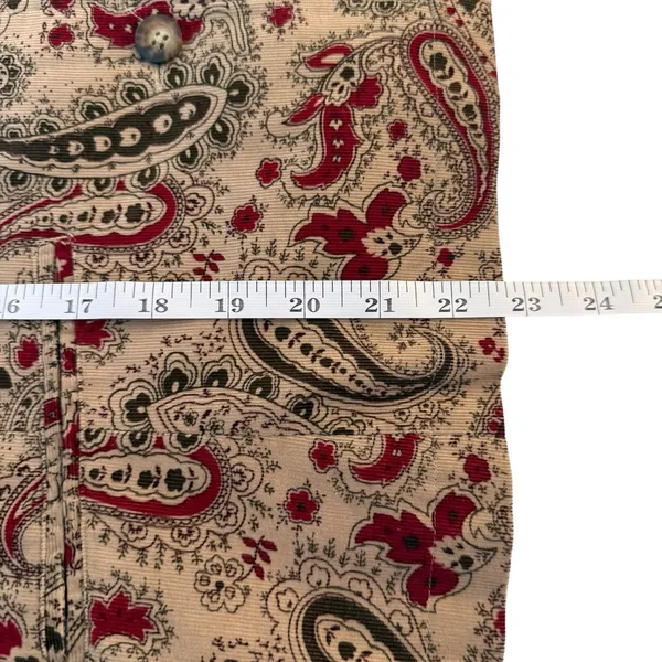Vtg Ruff Hewn Corduroy Paisley Vest Large 90s Academia Boho Artsy Earthy Neutral - Image 8