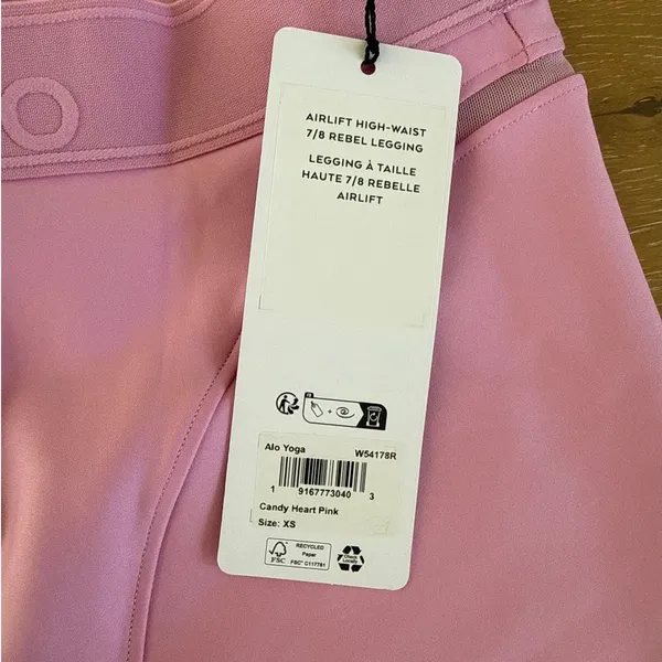 Alo Yoga Airlift High Waist 7/8 Leggings Size XS Candy Heart Pink - Image 3