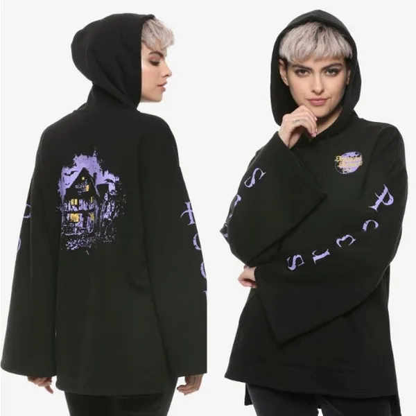 Her Universe Disney Womens Hocus Pocus Daughters of Darkness Goth Hoodie‎ Size M - Image 2
