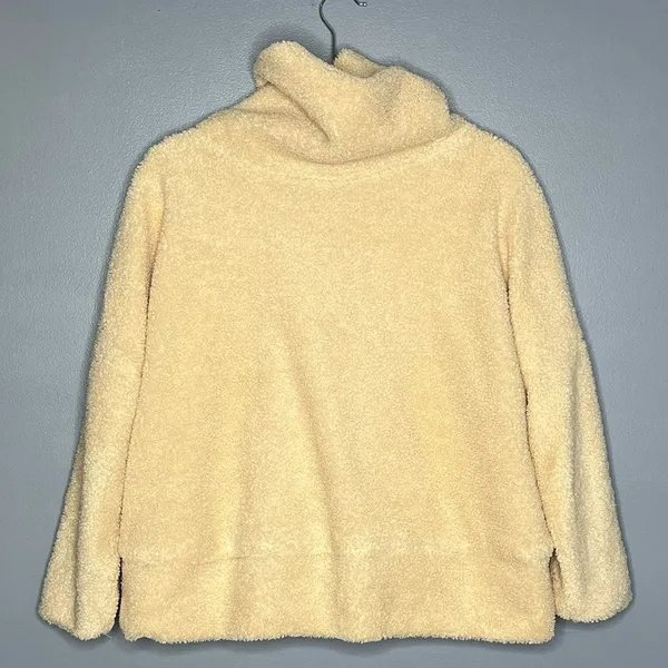 Tuckernuck Teddy Fleece Rollins Cowl Neck Pullover Cream Cozy Soft Oversized S - Image 4