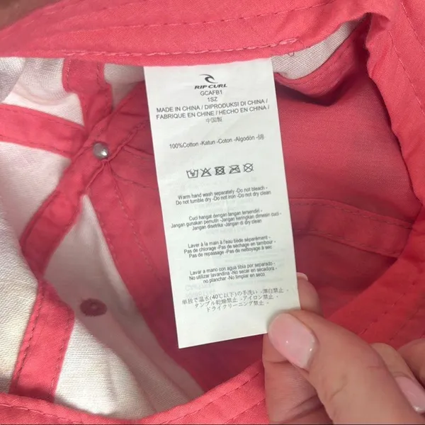 Rip Curl Pink Distressed Baseball Cap - Image 2