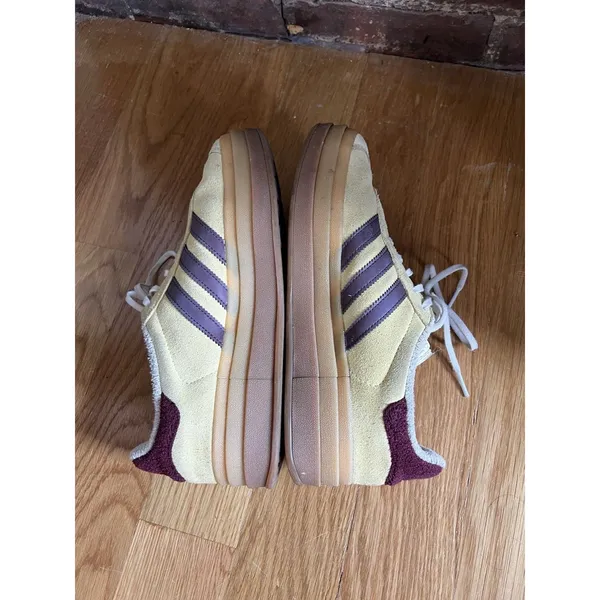 Adidas Gazelle Bold Sneakers 'Almost Yellow Maroon' IF5937 Women's Size 9 - Image 5