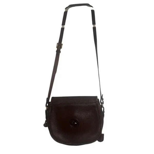 ✨Vintage Dooney & Bourke Awl Leather Compartment Flap Brown Bag✨ - Image 3