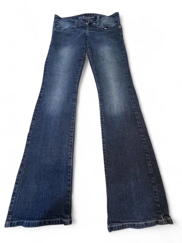 Low Rise Guess Women's Dark Blue Stretch Denim Jeans - Image 5