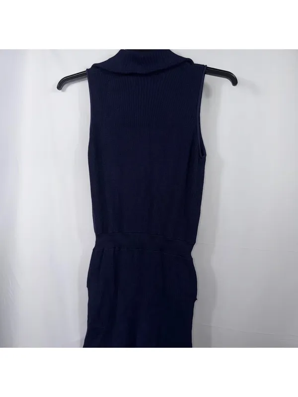 Women’s Small Navy Knit Quarter Zip Romper - Image 5