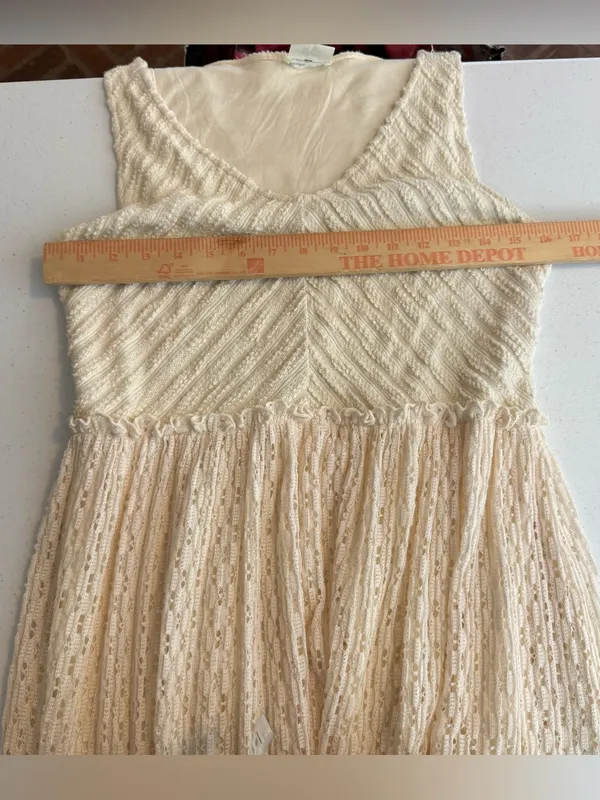 Meadow rue by Anthropologie Florence cream crochet midi dress size medium bridal - Image 5