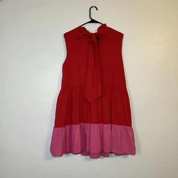 Petal And Pup Bradshaw Color block Tiered Cotton Shift Dress Size Large - Image 4