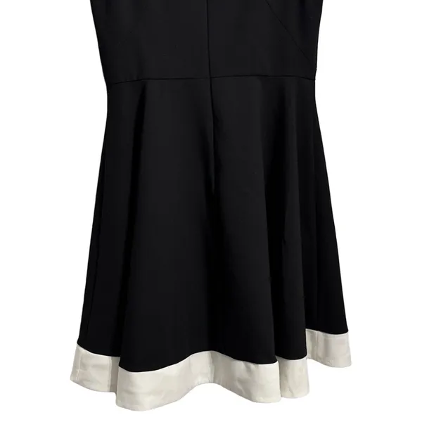 White House Black Market Black and White Mini Dress - Image 7