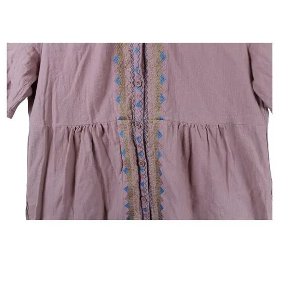 Orange Creek Mumu Dress Size‎ Small Pink Lined w/ Pockets Embroidery Grandmacore - Image 6