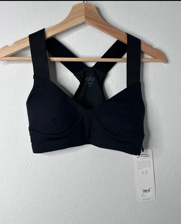 Alo AIRBRUSH REV IT UP BRA Black NWT XS - Image 4