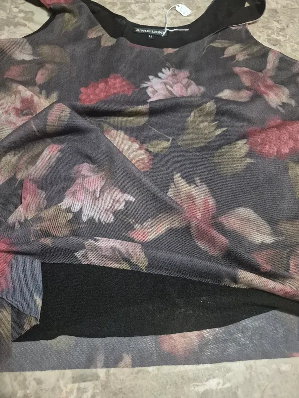 AnueLigne Women's Floral Sleeveless Mesh Tank Top Size XL - Image 6