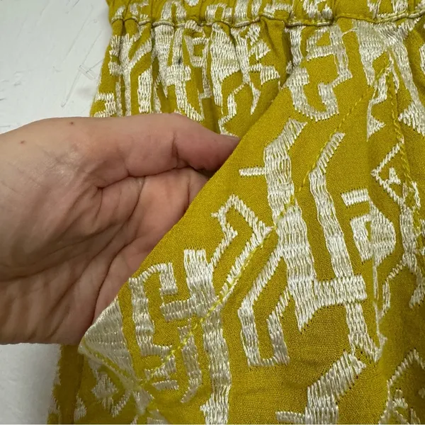 Elevenses Anthropologie Green Melora Embroidered Shorts Womens S Boho Beachy - Image 7