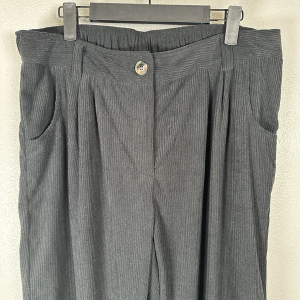 NEW Halara AuraCord Cloud Pants Womens Large Tall LT Black Corduroy Trousers - Image 2