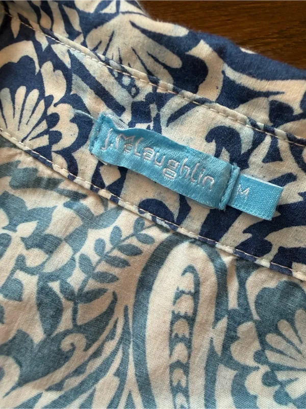 J. McLaughlin Women’s Blue Paisley Shirt Dress - Size Medium - C4-122 - Image 2