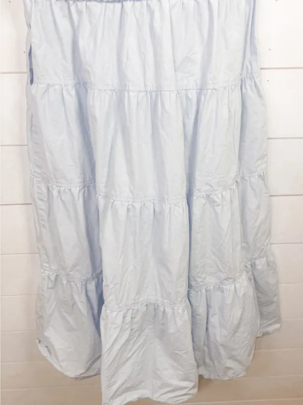 Derek Lam Light Blue Poplin V-Neck Tiered Midi Dress EUC US Size 4 MSRP $398 - Image 11