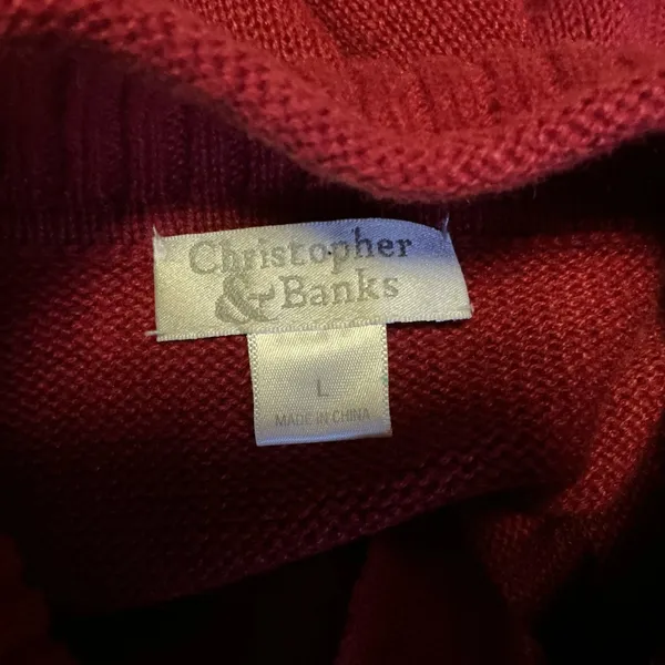 Y2K Kitschy Embroidered Sweater Cottagecore Cabin Lantern Fish Motif Zip Neck - Image 2
