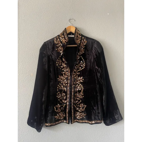 Soft Surroundings Velvet Embroidered Jacket - Image 5