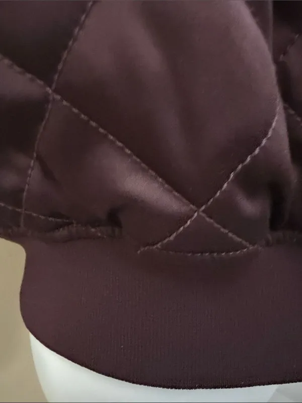 Express Quilted Bomber Jacket in Dark Burgundy - Women's - Image 7