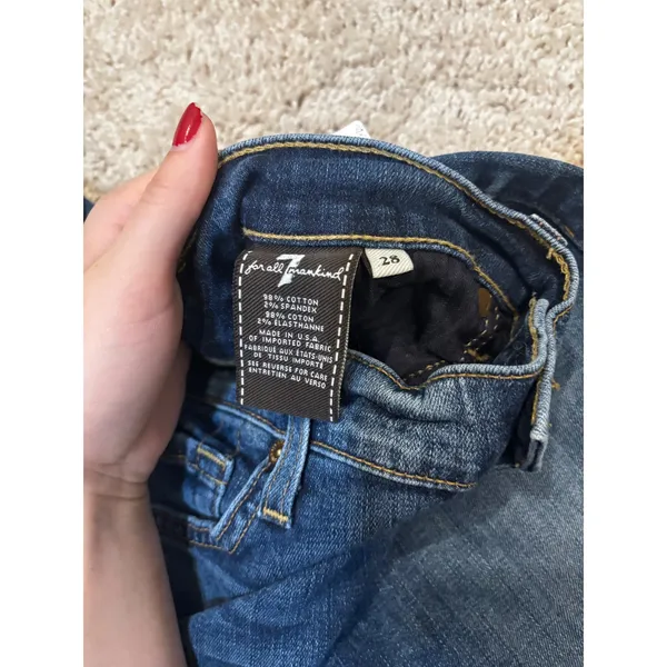 7 For All Mankind The Skinny Dark Wash Jeans Size 28 Squiggle Pocket Made in USA - Image 3