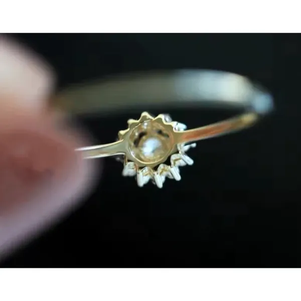 14k Gold Filled Micro Simulated Diamond Sunflower Ring‎ Size 7 - Image 14