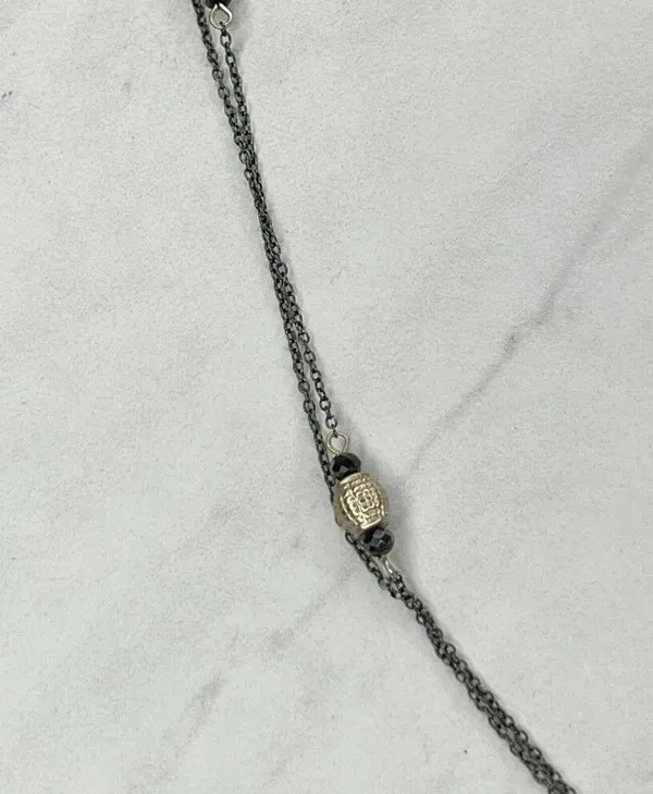Chico's Double Strand Long Beaded Chain Link Necklace - Image 7