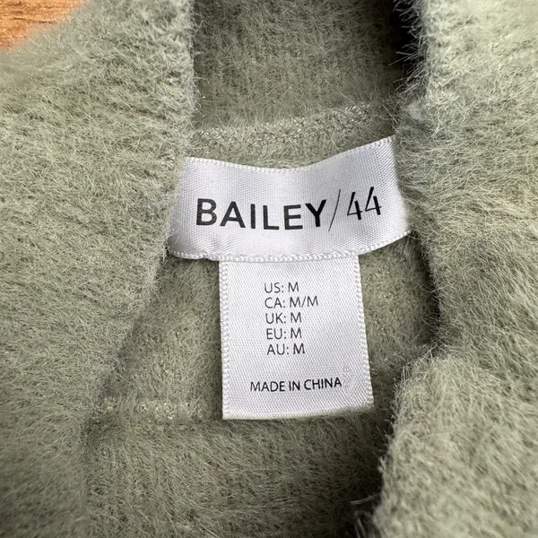 Bailey 44 Sweater Sz Medium Mock Neck Soft Pullover Stripped Fuzzy‎ Knit - Image 3