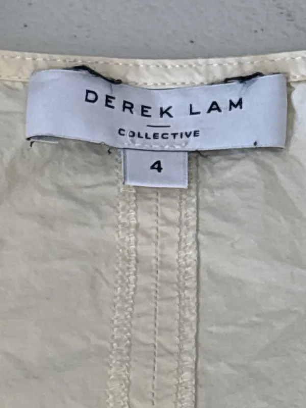 Derek Lam 10 Crosby x RTR Tiered V-Neck Dress in Butter yellow 4 Womens - Image 9