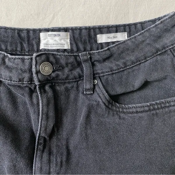 Cotton On Black Denim‎ Mini Skirt - Image 2