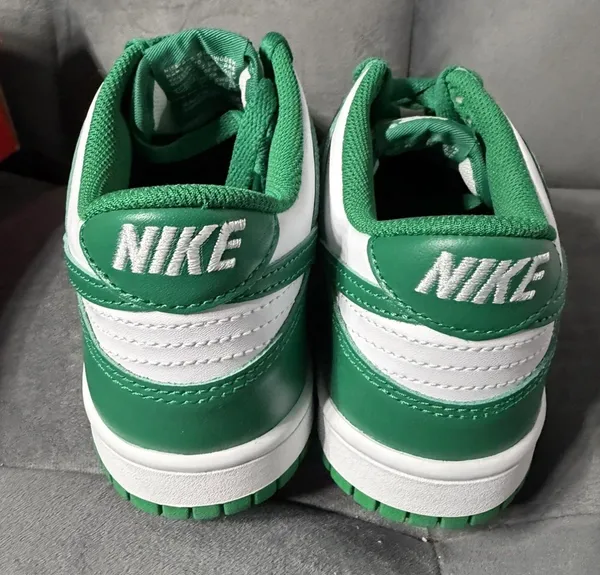 Nike Dunk Low (GS) White Malachite 6.5 Unisex Kids Leather Sneaker FB9109-114 - Image 9