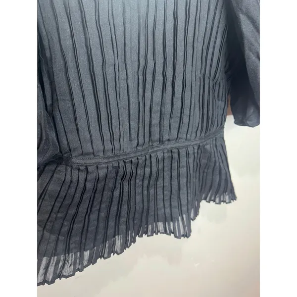 Banana Republic Kali Puff Sleeve Blouse Black Sz‎ 4 NWT - Image 4