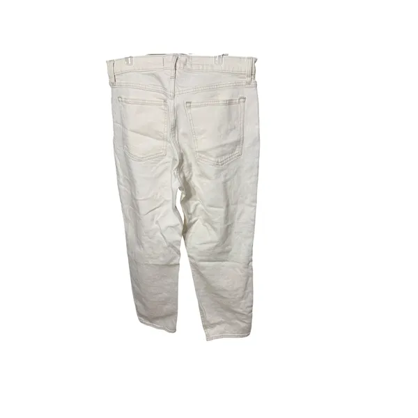 Abercrombie & Fitch The Mom‎ High Rise Jeans Cream Off-White 30/10S - Image 6