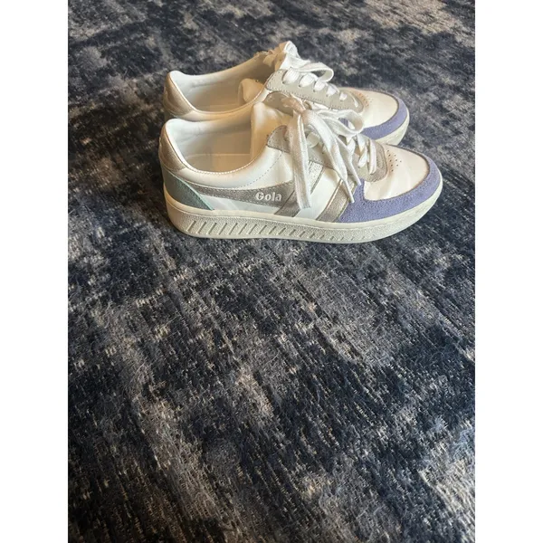 Gola Grandslam Quadrant Sneaker Off White/Lavender/Gold/Green Mist Women’s 6 EUC - Image 2