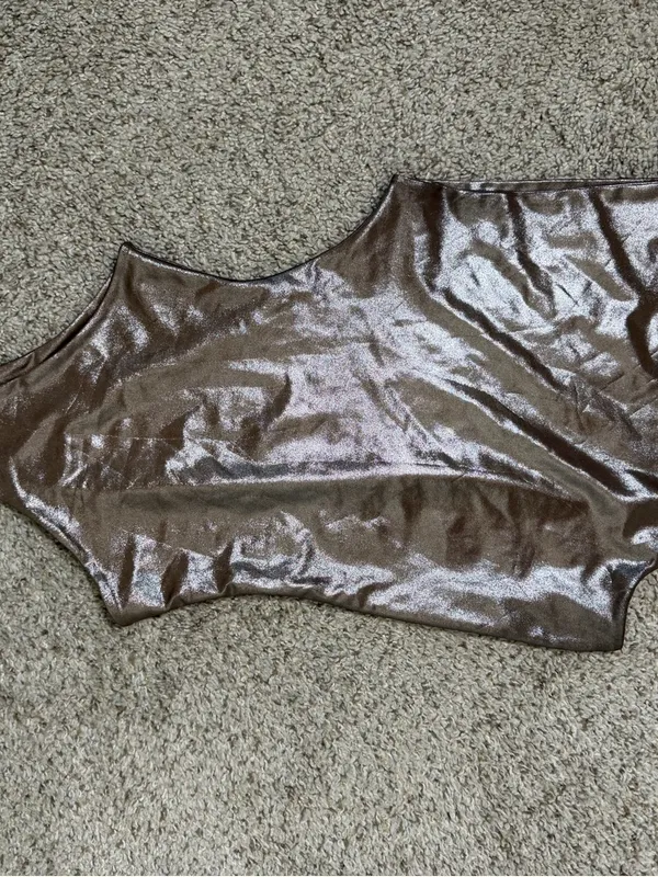 Coucoo Jani Bodysuit Metallic Lucky Penny One Shoulder‎ Women’s Size XS - Image 4