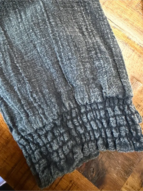 Ocean Drive Washed Black Drawstring Textured Joggers with White Cord Small - Image 6