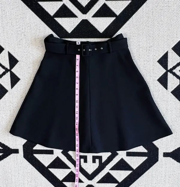 Zara Belted A-line Mini Skirt in Black Small - Image 7