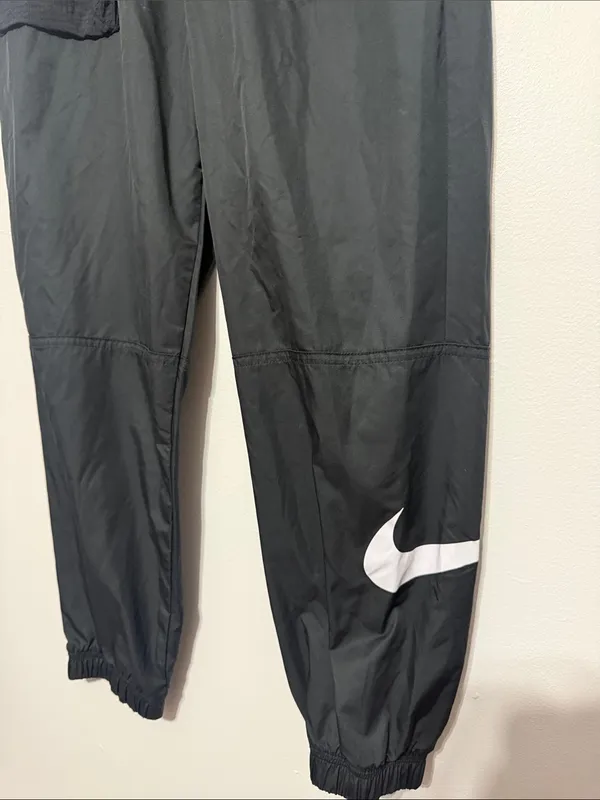 Nike Black Track Joggers with White Swoosh - Image 3