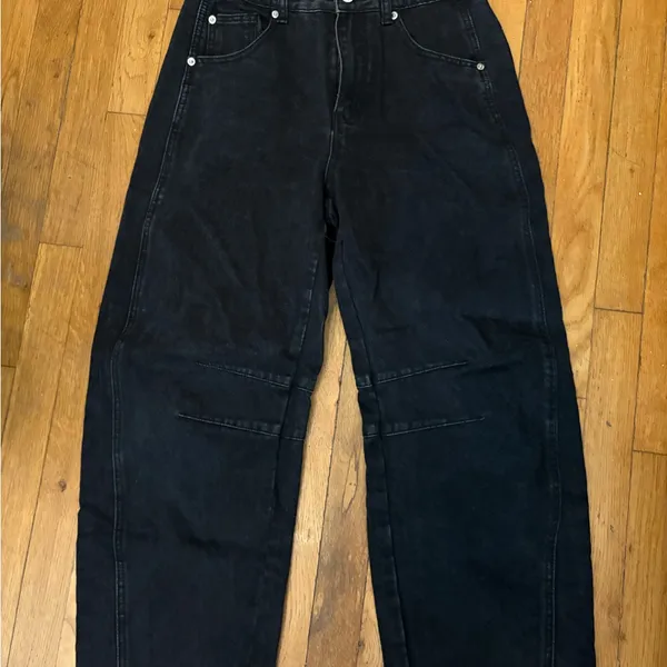 GREAIDEA Mid Rise Barrel Jeans for Women Wide Leg Mid Waist - Image 2