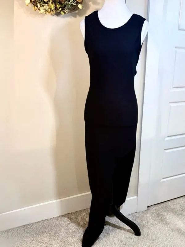 💥Lovers + Friends Passion Black Cutout Maxi Dress with High Slit Sz M🧡 - Image 11