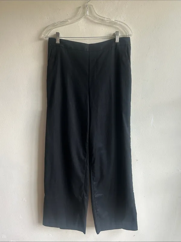 Banana Republic Hayden Wide Leg Linen Blend Black Pants Size Medium NWT - Image 3