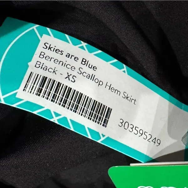 NEW Skies Are Blue Bernice Scallop Hem Skirt Black Women’s XS - Image 3